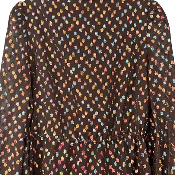 Milly Reina Confetti Metallic A Line Dot Dress Size 6 - Picture 5 of 9